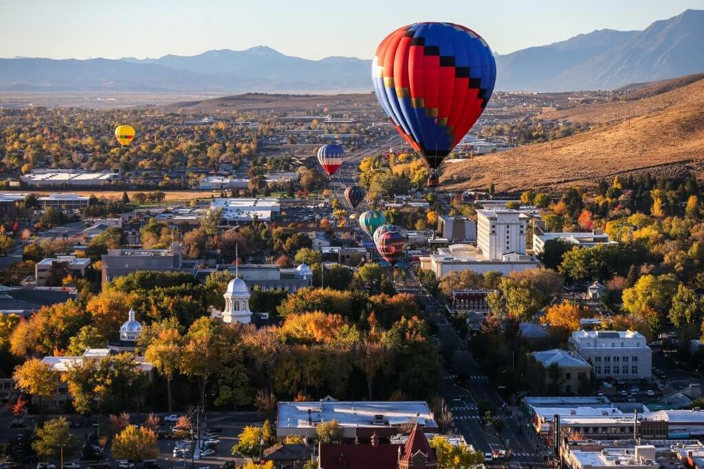 Hot air balloons over Carson City